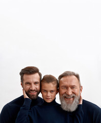 Portrait of three generations of men together