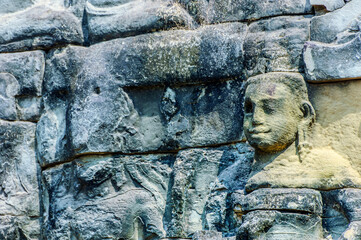 Angkor Wat Deity in Stone Temple 