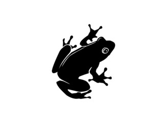 frog icon vector isolated on white, frog silhouette image