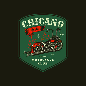 Illustration Chicano Motorcycle Club Logo Badge