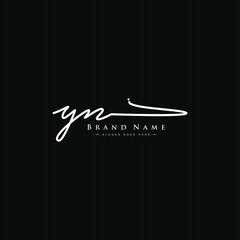 Initial Letter YN Logo - Hand Drawn Signature Logo - obrazy, fototapety, plakaty
