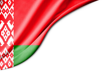 Belarus flag. 3d illustration. with white background space for text.