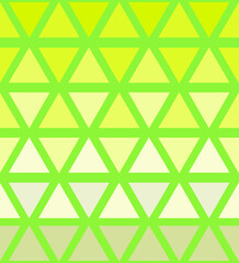 The pattern is a seamless triangle on a green background in yellow and white tones. Abstract geometric background. Template for advertising.