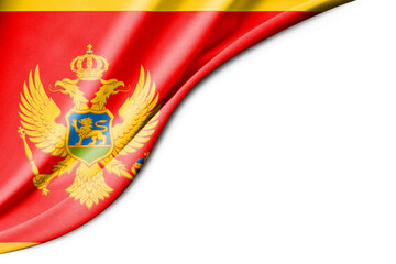 Montenegro flag. 3d illustration. with white background space for text.