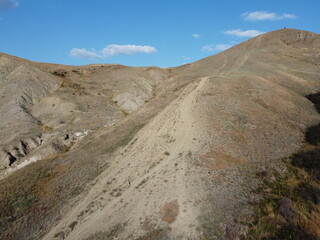 Hills sea view from the copter