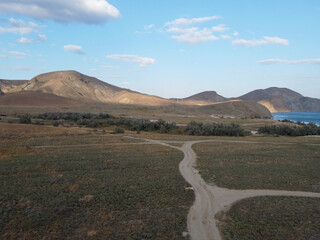 Seaside beach landscape view background