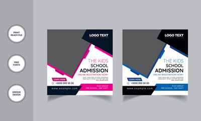 School admission social media post template