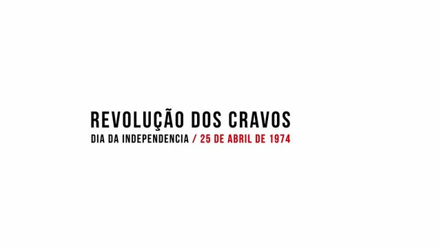 25 of April the Portugal freedom day illustration with clove. Revolution of the Carnations 4k. Translation: "Freedom Day. 25th of April 1974."