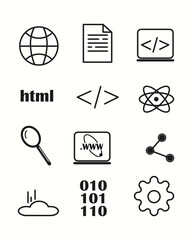 Coding icon and programming, design inspiration vector template for interface 