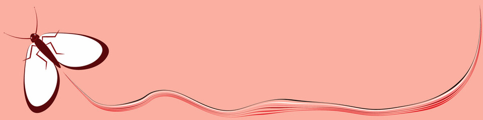 Illustration - Frame on a sheet of 4x1 format - stylized butterflies - graphics. Banner, space for text