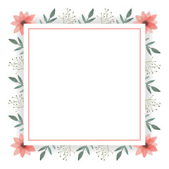 Beautiful floral card with frame