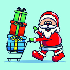 Santa Claus brings christmas gifts