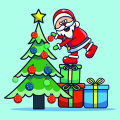 Santa Claus brings christmas gifts