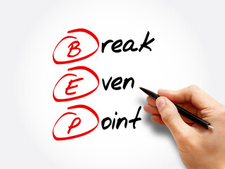 BEP - Break Even Point acronym, business concept background