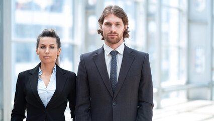 Fototapeta premium Portrait of two business people