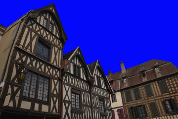 Façade à colombages à Auxerre, France