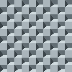 Abstract simple seamless tech background with squares and shadows.