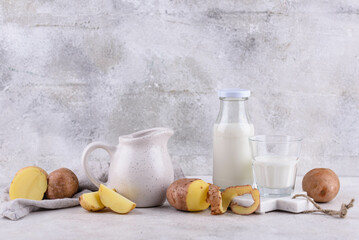 Potato milk. Non-dairy healthy vegan drink