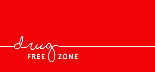 Drug free zone. Red ribbon week is an alcohol, tobacco, and other drug and violence prevention awareness campaign observed annually in October in the United States. Vector icon or pictogram. Concept s