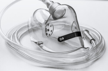 medical oxygen mask isolated on white background