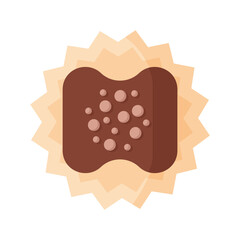 Rectangle chocolate truffle with icing
