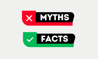 Facts myths vector symbol on white background. Myths facts icon vector color concept