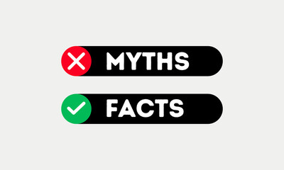Facts myths vector symbol on white background. Myths facts icon vector color concept