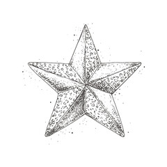 Hand drawn christmas star. Vector Christmas and New Year holiday elements.