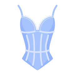 Women lingerie blue body corset. Fashion concept.
