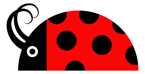 Ladybug icon. Cute red love bug character