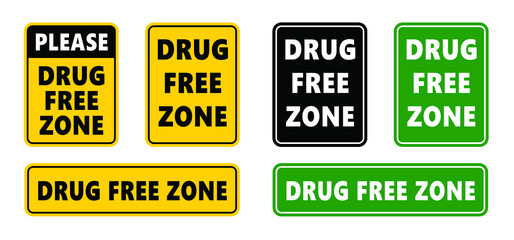 Drug free zone. For school or work. Stop no drugs. Say no to cigarette and stay healthy. smoke harms the health. Concept for Red ribbon week is an alcohol, tobacco, and other drug, prevention concept.