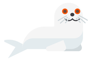 White fur seal icon. Funny cute pinniped