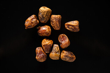 Sukkary Haleel Dates on Black background