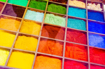 Colorful paint pigments on the market
