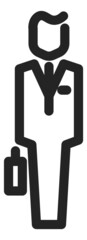 Standing man line icon. Businessman with briefcase symbol