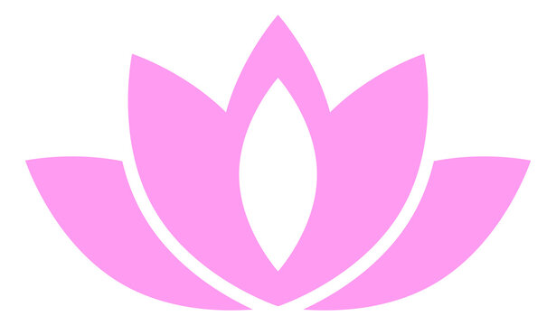 Lotus logo. Zen flower. Pink petal icon