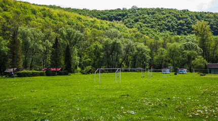a soccer football field in camping