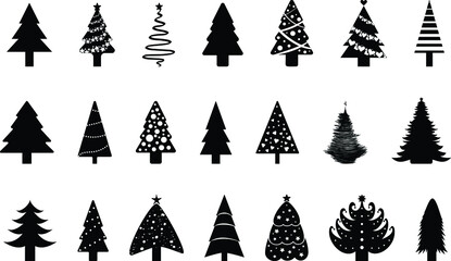 Vector of the Christmas trees bundle