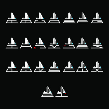 JNA to JNZ letter logo creative design, Multiple triple letter logo design