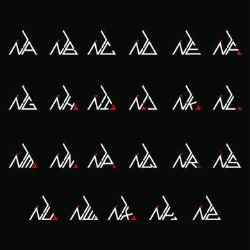 JNA to JNZ letter logo creative design, Multiple triple letter logo design