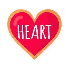 Gingerbread heart cookie with heart inscription