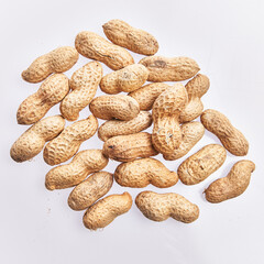  Bunch of peanuts with shell isolated on a white background