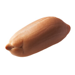  Single peeled peanut isolated on a white background