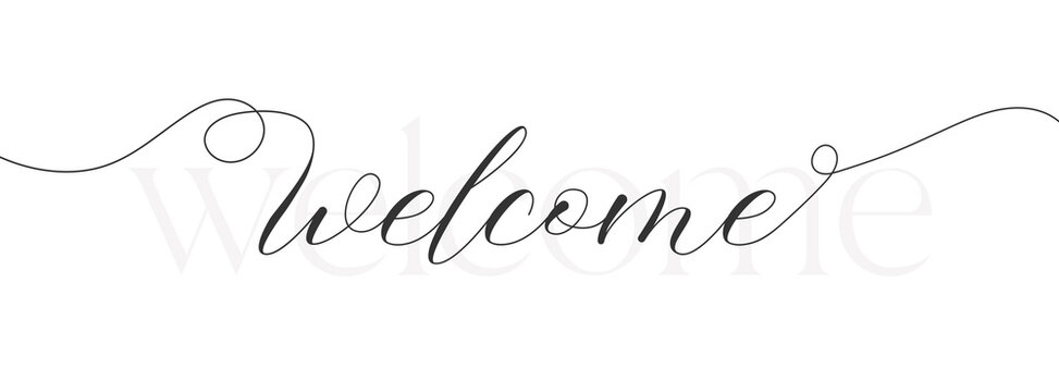 Welcome text with white background