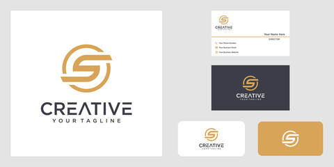 Set of creative monogram letter s logo design