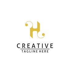 Initial letter H Logo design and template, HH logo monogram and luxury vector on white background,