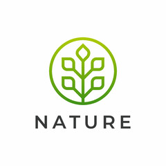 eco friendly logo with three tree leaves