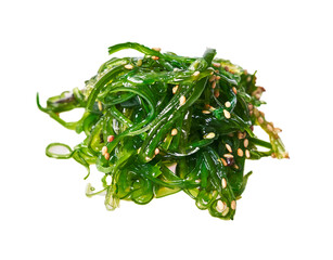  Bunch of wakame seaweed isolated on white background