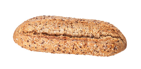  Loaf of whole bread isolated on a white background