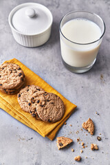  Delicious chocolate cookies on a concrete surface